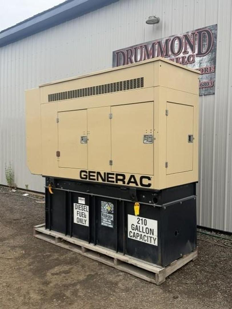 60 KW DIESEL GENERATOR GENERAC 120/240 VOLT ONLY 252 HRS SOUND ENCLOSED VIDEO