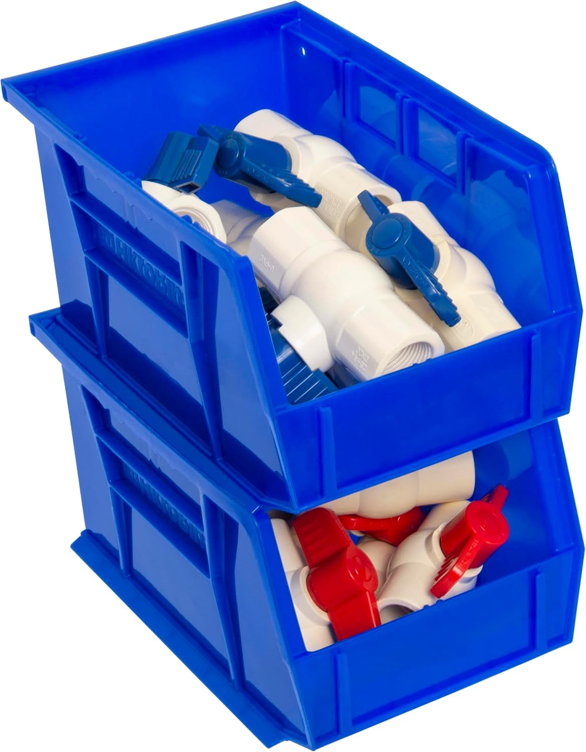 Space-Saving Stackable Plastic Storage Bins – 12-Pack, Blue, 9″x6″x5