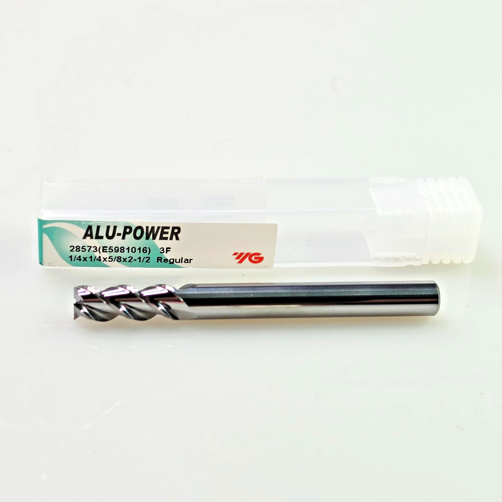 YG 1/4″ x 1/4 x 5/8 x 2-1/2 SQ Solid Carbide End Mill 3 Flute 28573 ALU-POWER