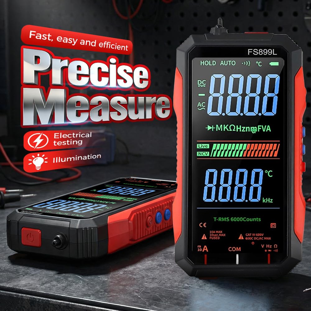 Digital Multimeter, FS899L Multimeter, USB Rechargeable Digital Multimeter