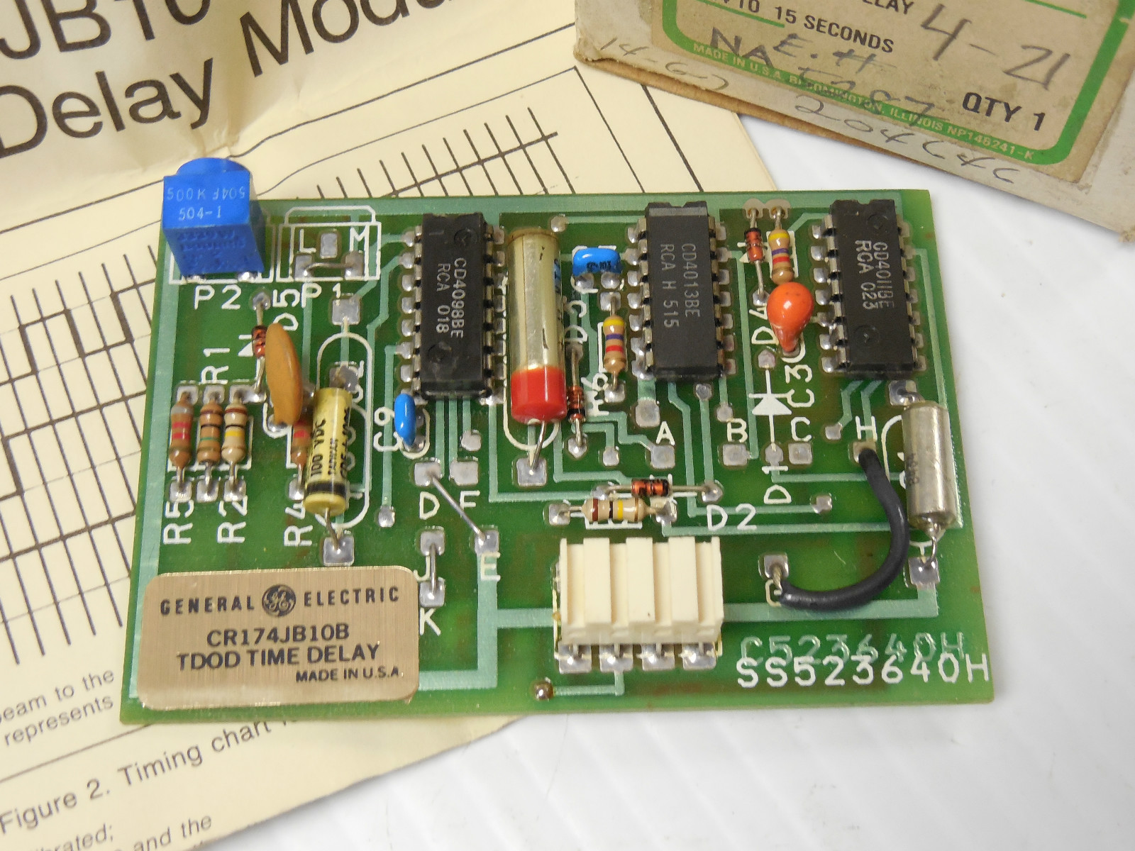 General Electric GE Logic Module Single Time Delay CR174JB10B .4-15 SECONDS NEW