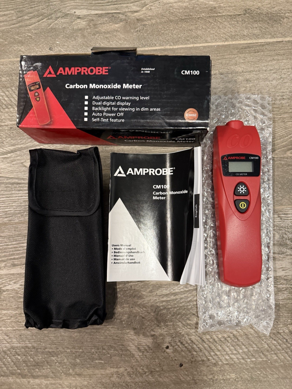 Amprobe CM100 Carbon Monoxide Meter with Adjustable CO Levels