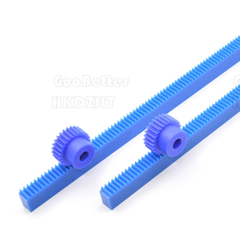 Blue Nylon Plastic 0.5 – 2 Mod Spur Gear Racks For CNC Linear Motion Long 300 mm