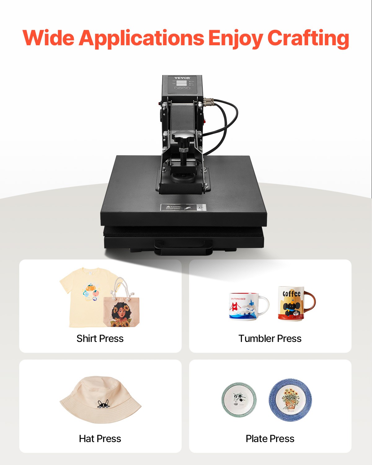 VEVOR Heat Press Machine 15 x 15 inch Sublimation Printer Transfer for DIY