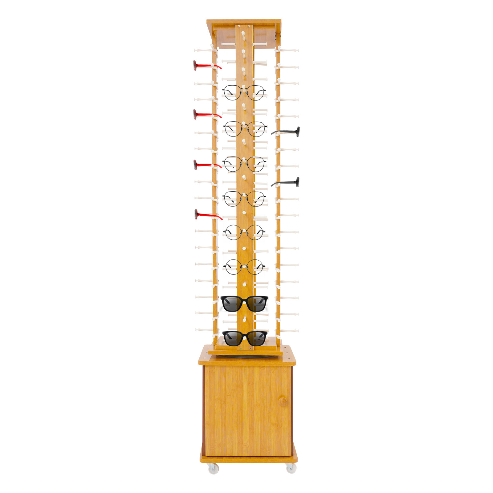 72-Pair Eyeglass Display Rack, Floor-standing Rotating Glasses Storage Display