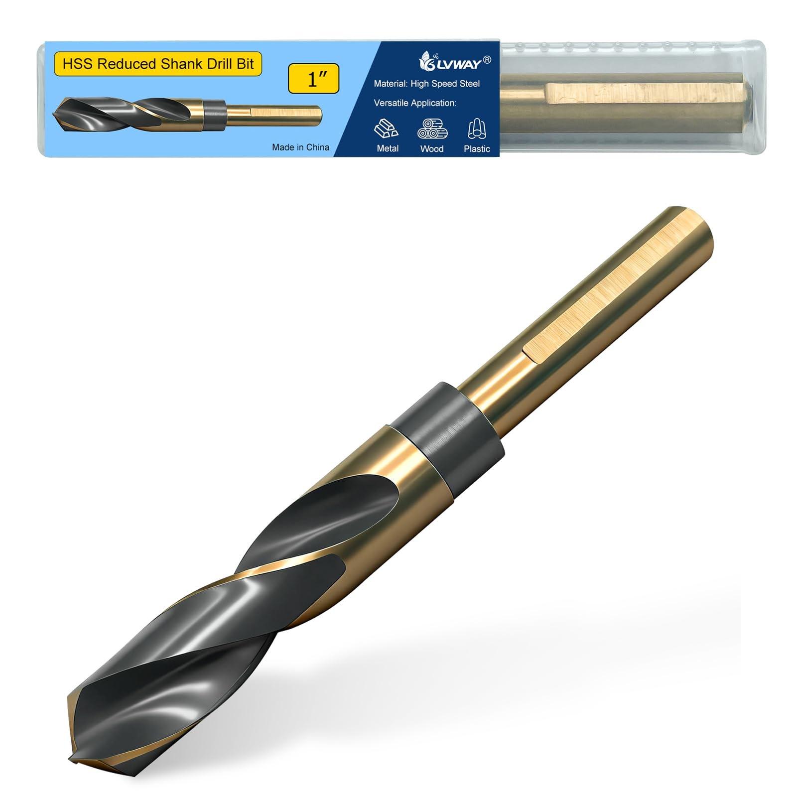 1 Inch Drill Bit,Reduced Shank Bits for Metal Wood and 1
