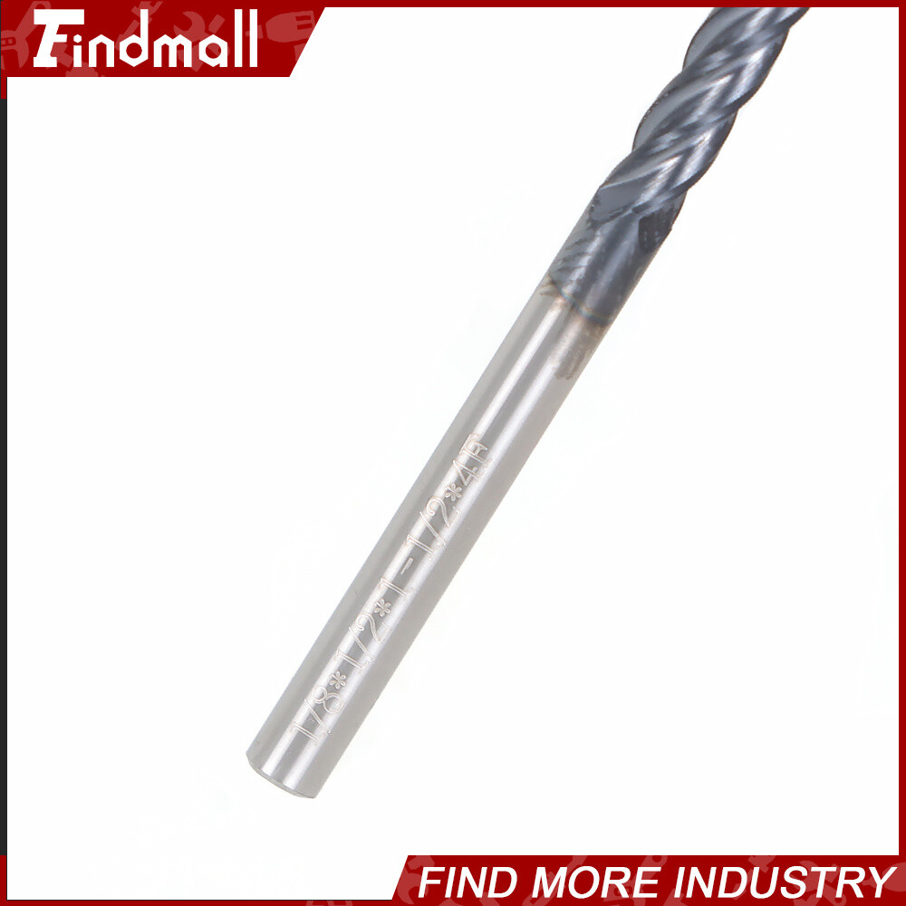 5 PCS 1/8″ 4 Flute 1-1/2″ Overall Length Ball Nose Carbide End Mill