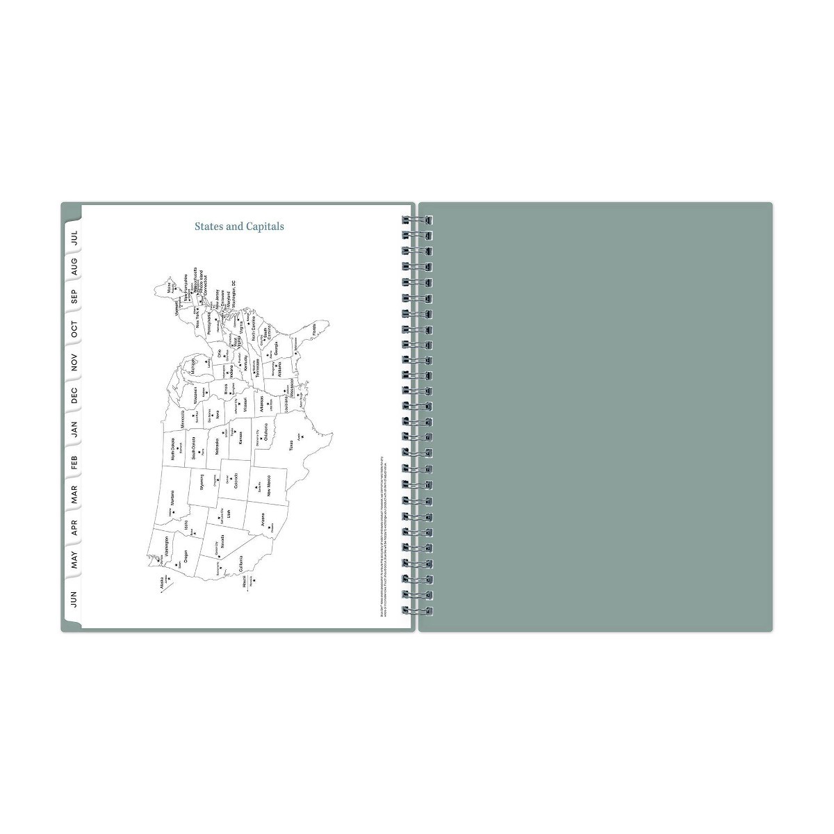 Blue Sky 7″x9″ 2026-2027 Hybrid Work Planner Solid Clary Sage Safety Wirebound