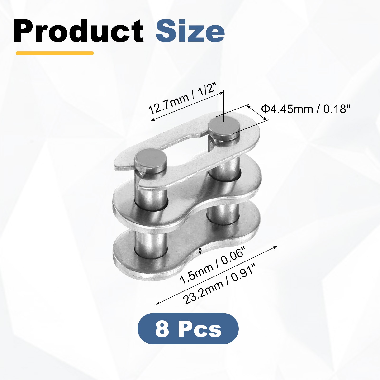 8Pcs 1/2″ Stainless Steel Roller Chain Offset Link Full Links for 08B Chain