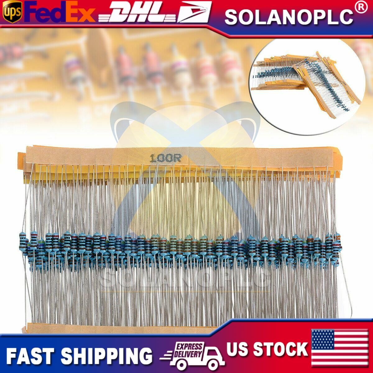 600pcs 30 Values 1/4W Metal Film Resistors Resistance Assortment Kit Set 1% USA