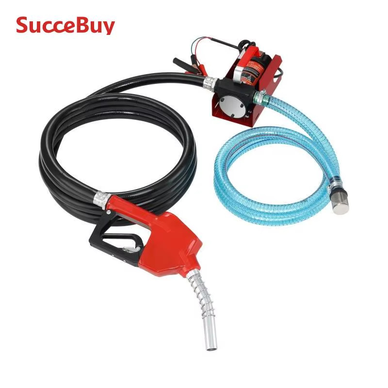 Diesel Fuel Transfer Pump Kit 12V 10GPM with Automatic Shut-Off Nozzle Hose Port