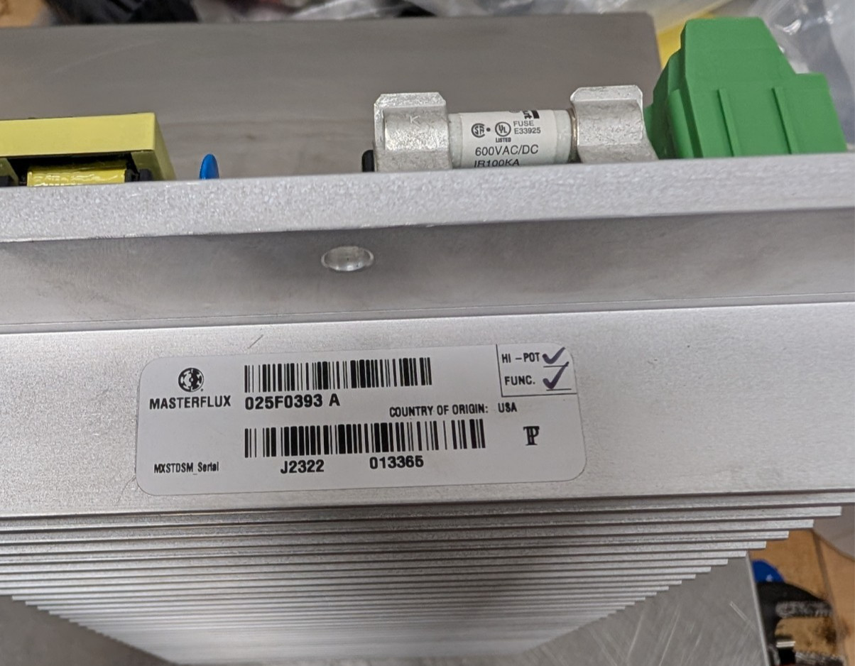 Masterflux 025F0393 A Brushless DC Motor Controller 75-125 VDC Input 2500W [A9S1