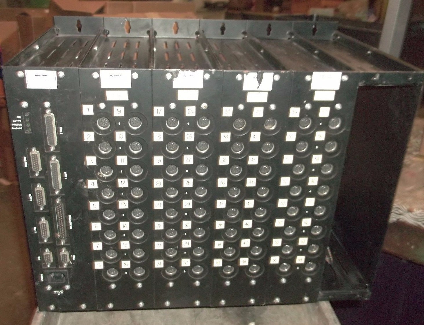 MOORE 6 SLOT RACK 36103-400 RGI POWER SUPPLY 36103-516 GIO BOARDS (MM5)