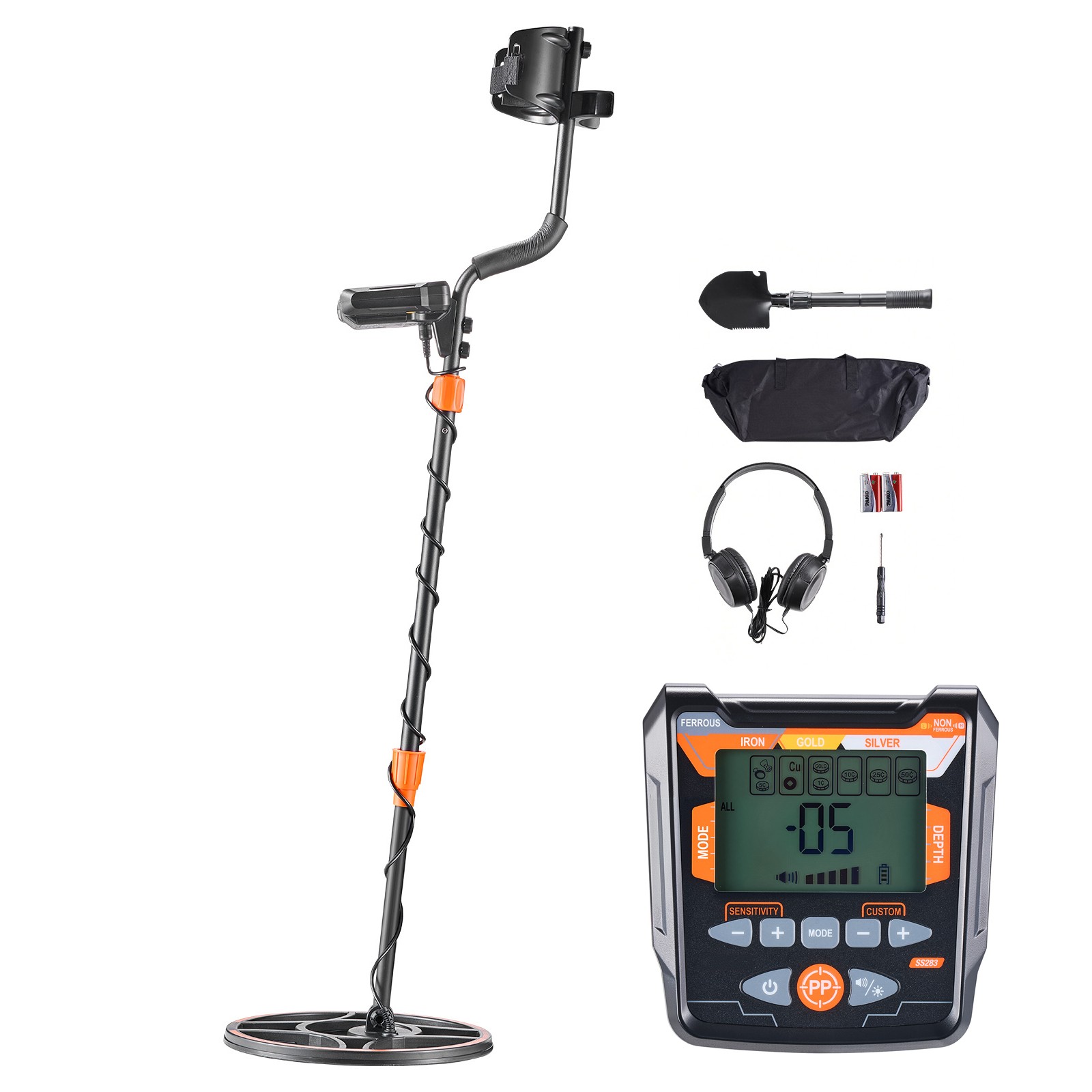 Uimoso Professional Metal Detector with 12″ Waterproof Search Coil for Adults