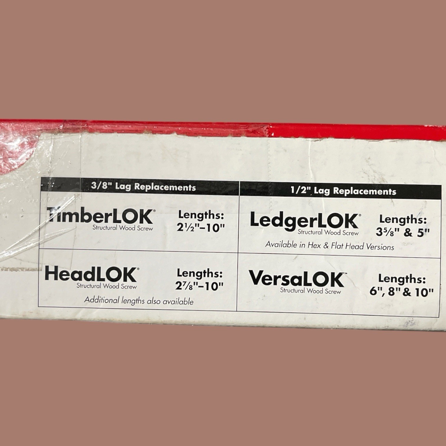*53-PACK* FastenMaster VersaLOK 1/2″ x 10″ Structural Wood Lag Screws (S6)