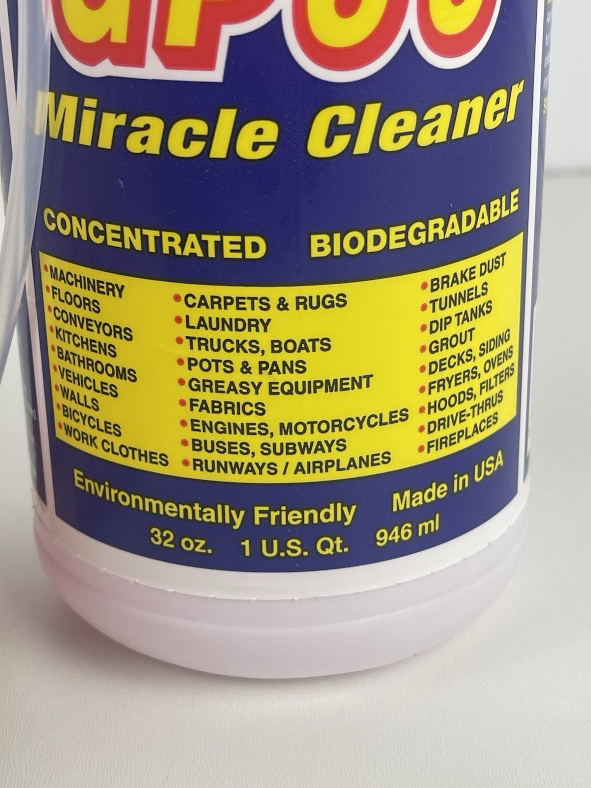 GP66 Green Miracle Cleaner Quart Cleans Over 1,000 Surface Types