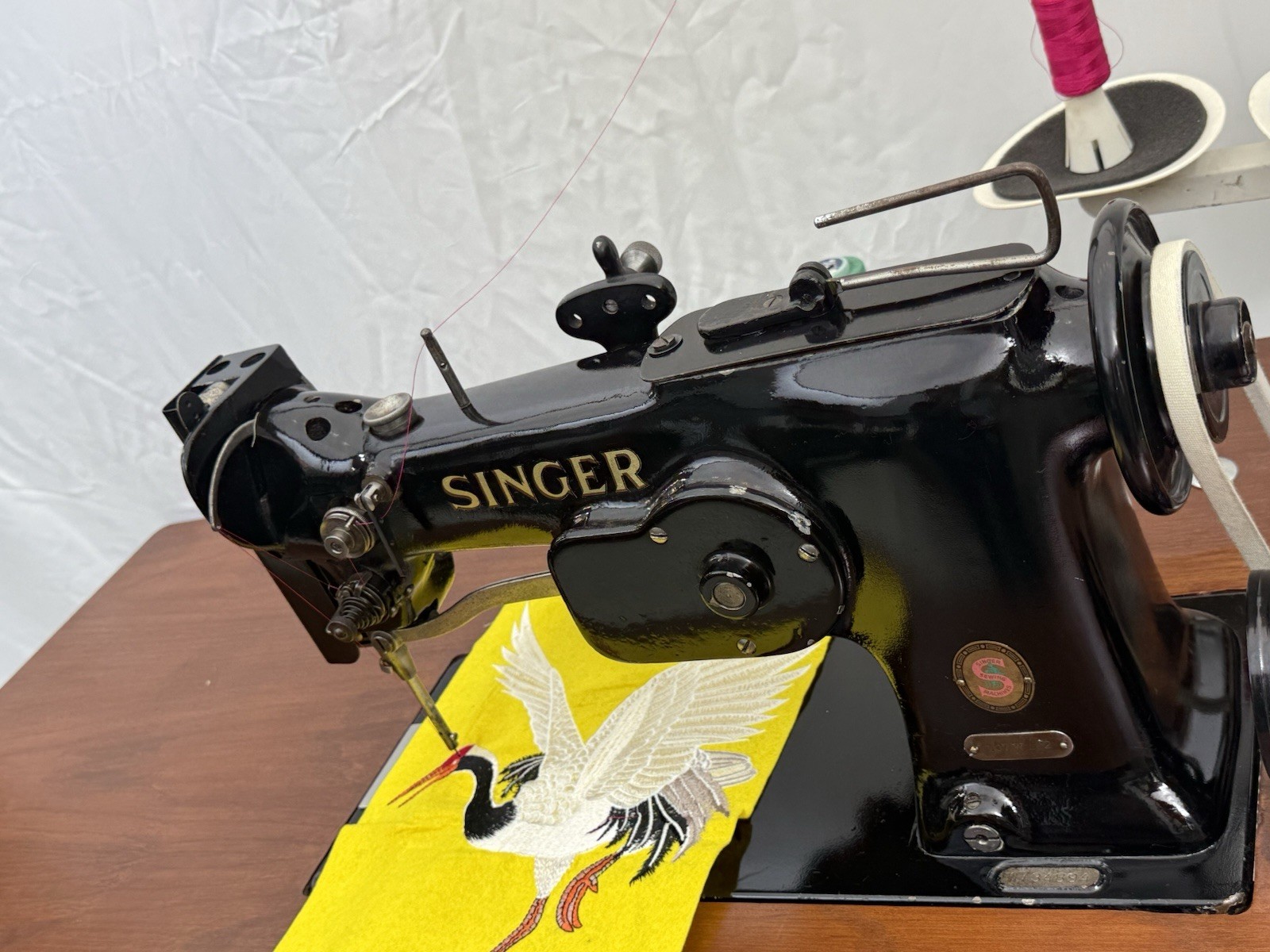 Vintage Singer 107w102 Irish Embroidery Machine Black | Motor + Table Stand