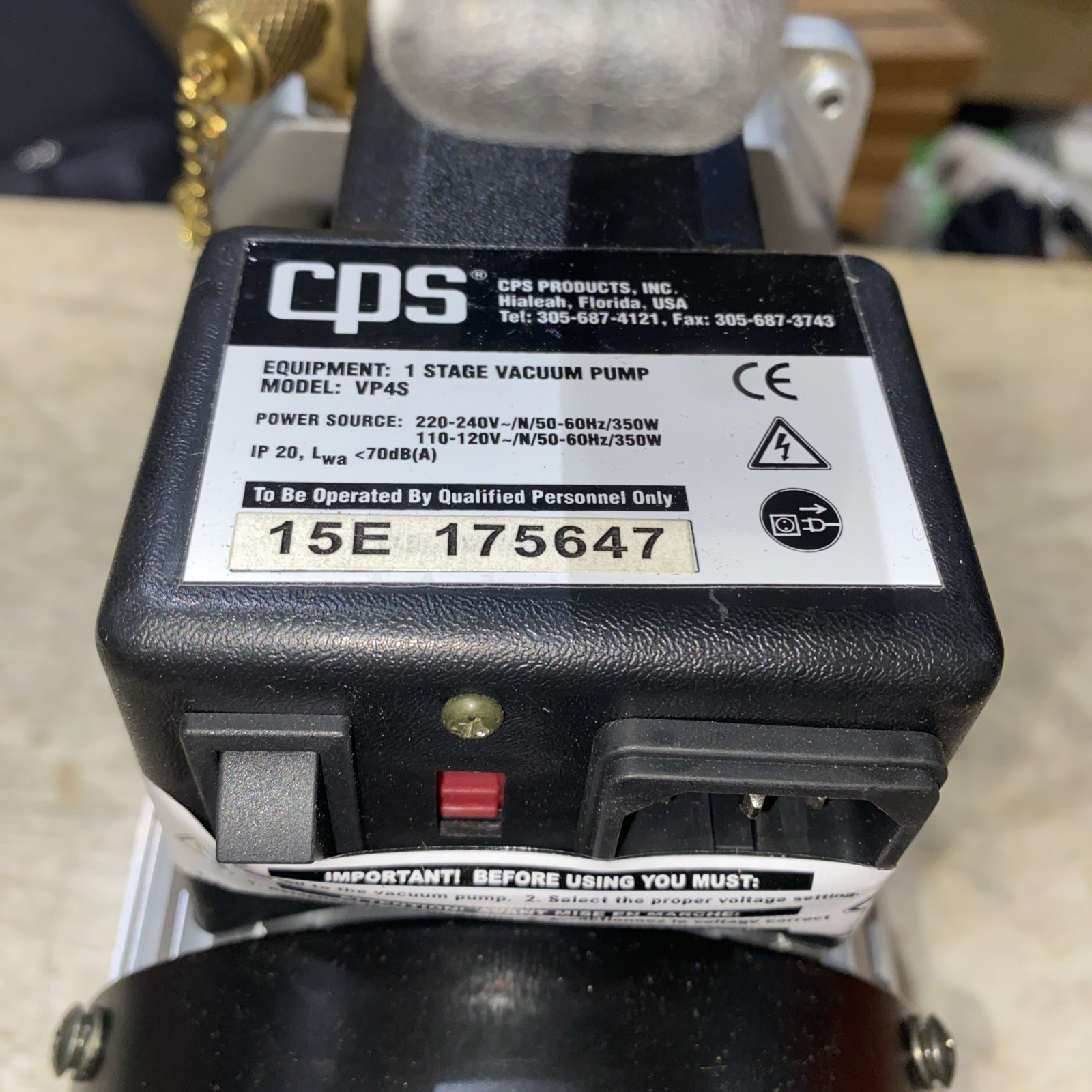 CPS VP4S – Pro Set Single Stage Vacuum Pump, 4 CFM
