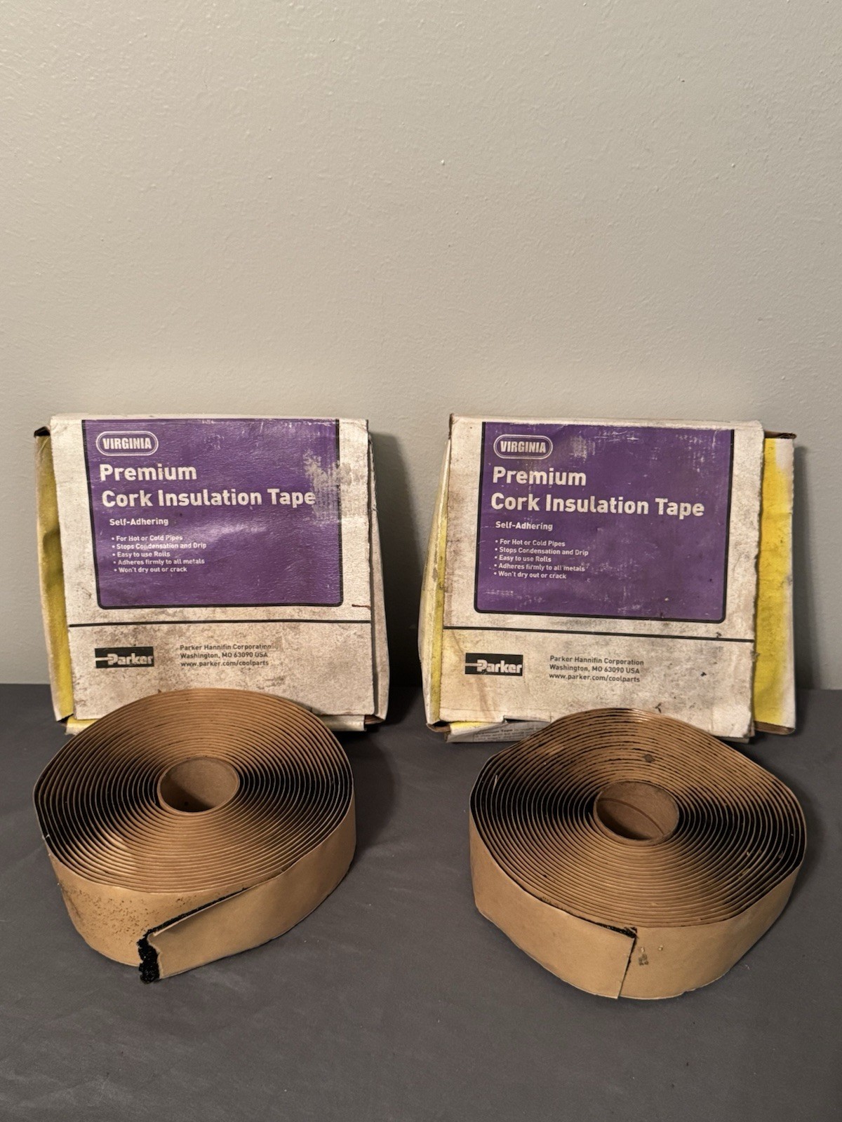 Parker Virginia Premium Cork Insulation Tape 2″ x 30′ PT-1 475291 Lot of 2 NOS