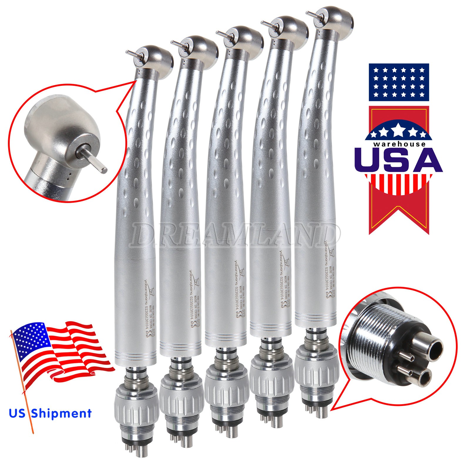YABANGBANG Dental High Speed Handpiece / with 4Hole Swivel Coupler For KaV GD4