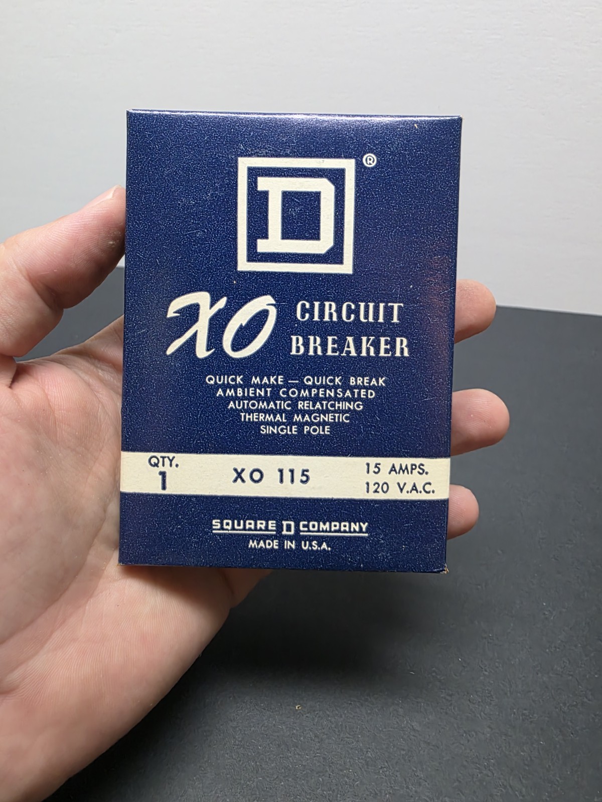 Square D 15 Amp 1 Pole Type XO Breaker 120 Volt Cutler Hammer Thin NOS READ