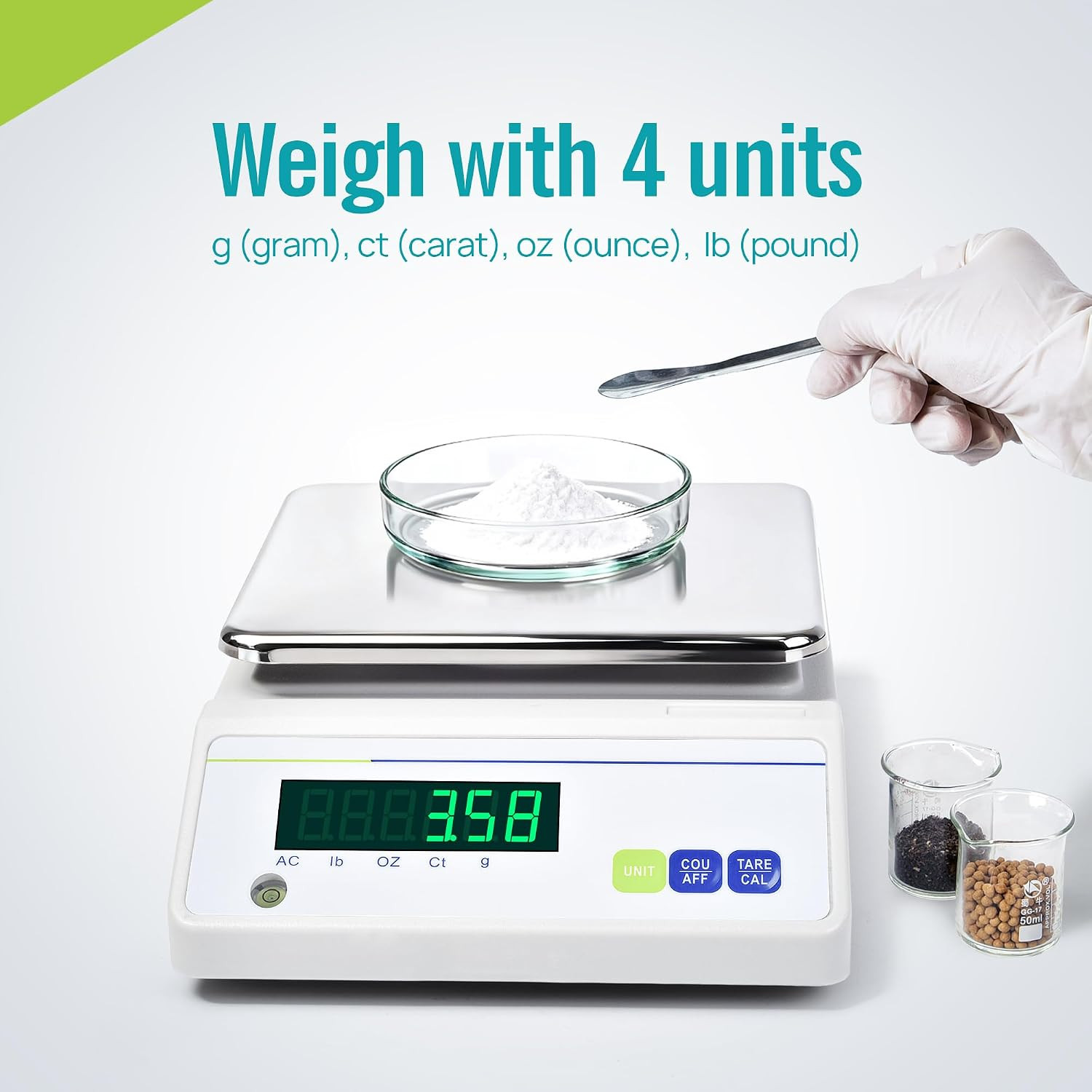 Lab Analytical Balance 1000G X 0.01G with LED Display, High Precision Lab Scale