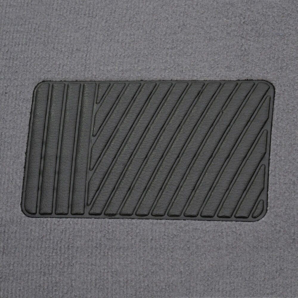 4pc Carpet Car Floor Mats Heavy Duty Heel Pad Med Gray 11.5×16.5 Rear MT-100