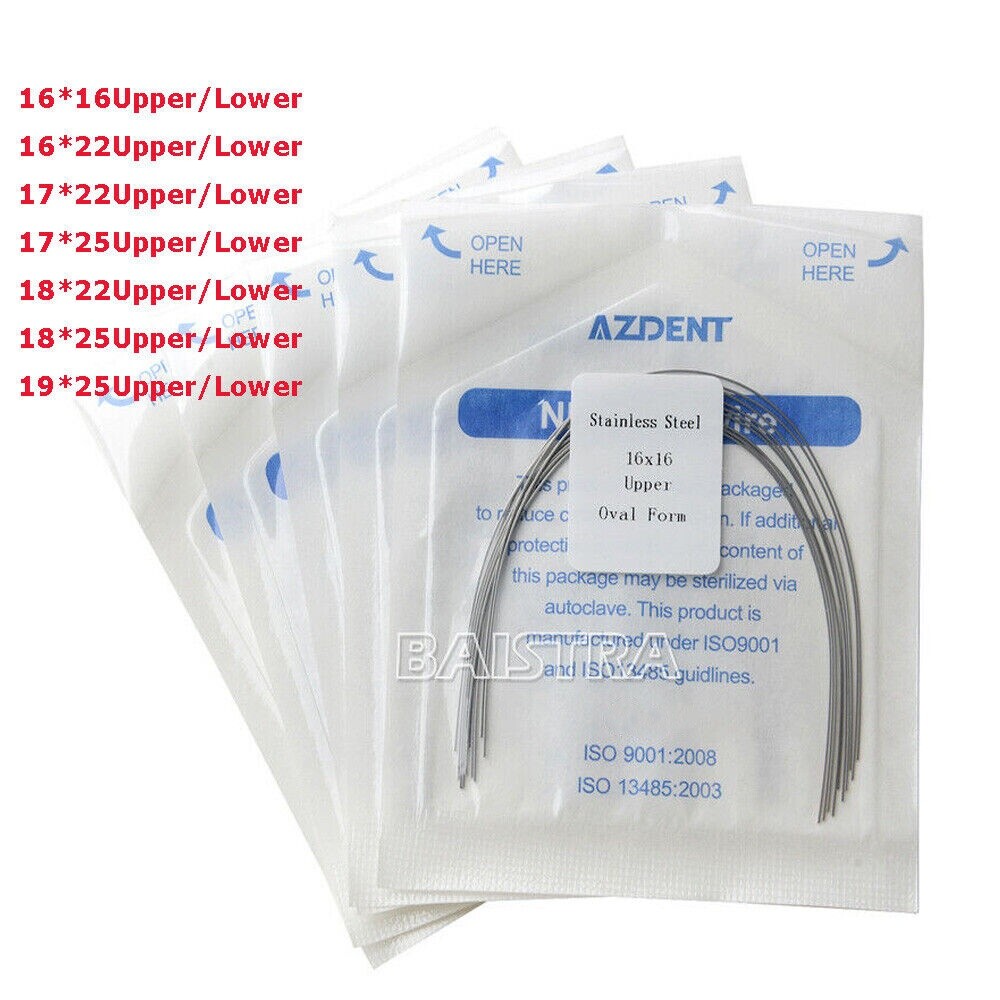 AZDENT Dental Ortho Stainless Steel Arch Wires Rectangular Ovoid Natural Form
