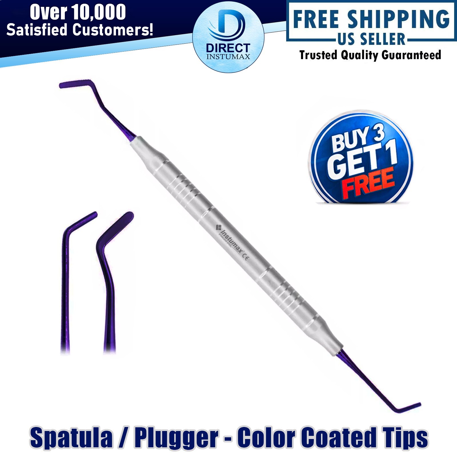 Dental Filling Tools Set Titanium Spatula & Plugger with Colorful Tips