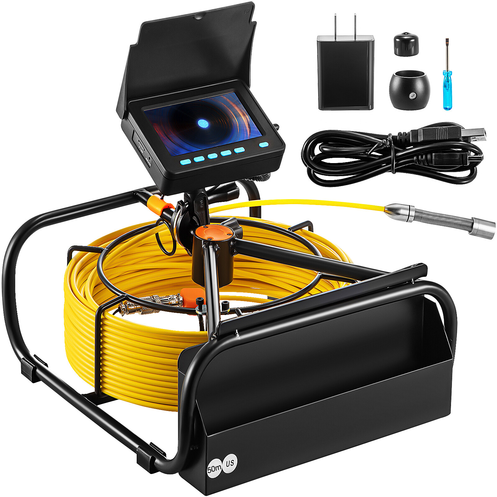 164FT/50M Sewer Camera HD Drain Pipe Inspection Camera 4.3 In LCD Monitor