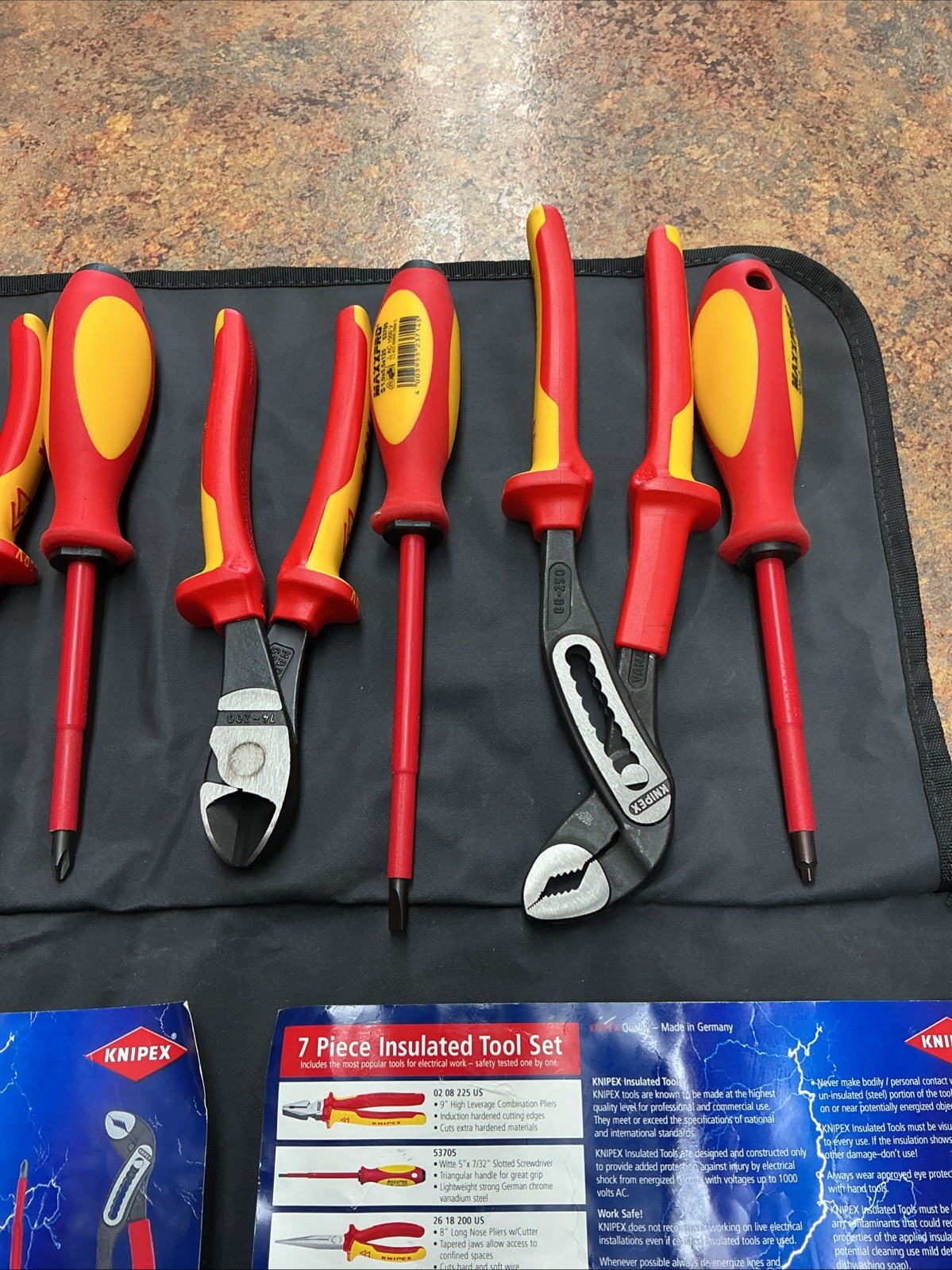 Knipex 1000-Volt Insulatted Tool Set (7-Piece) Used