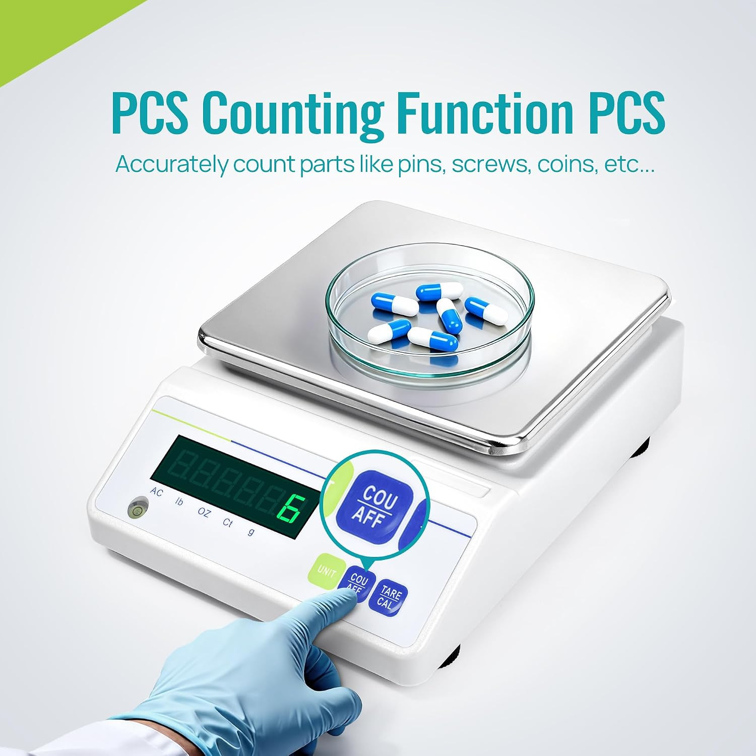 Lab Analytical Balance 1000G X 0.01G with LED Display, High Precision Lab Scale