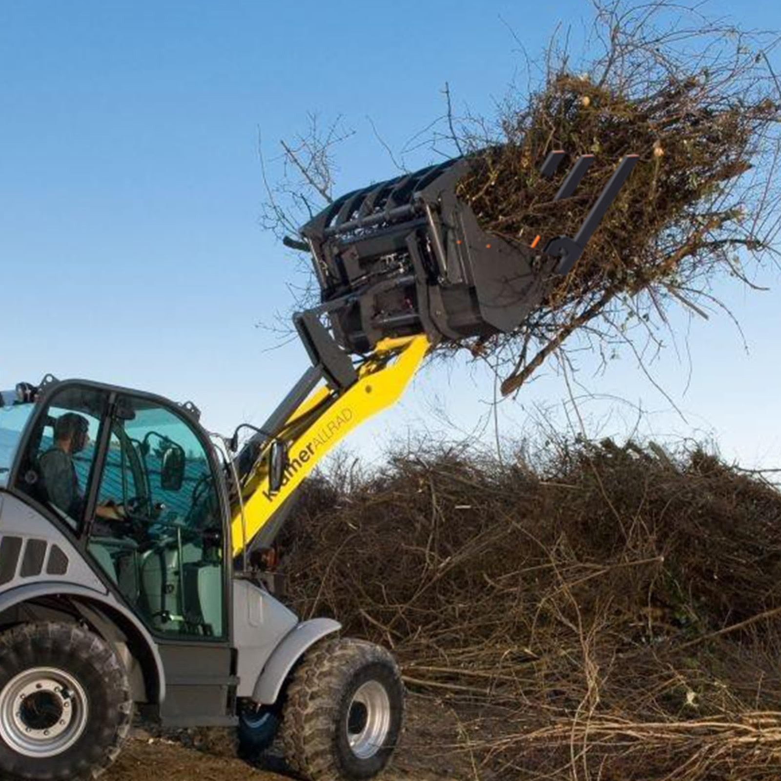 Clamp-On Debris Forks for 48″ Tractor Bucket ,2500 LBS with 5 Tines Pallet Forks