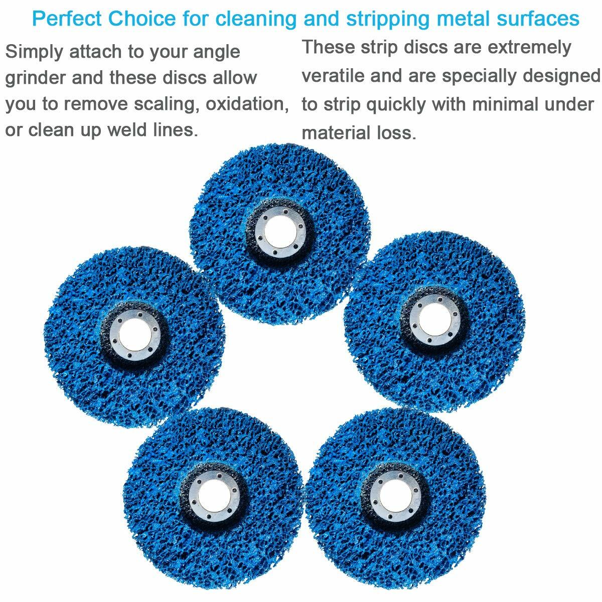 5PCS 115mm medium grit POLY STRIP DISC WHEEL PAINT RUST REMOVAL CLEAN AND STRIP