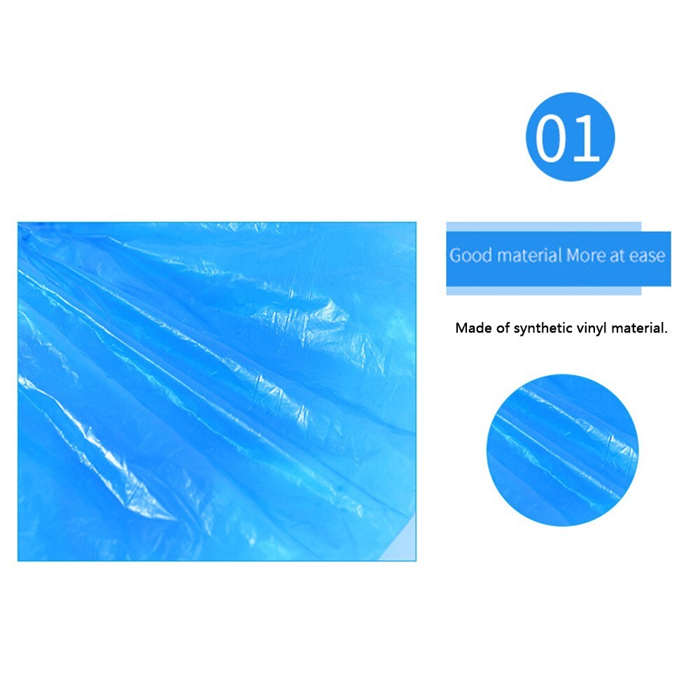 Blue Disposable PE Shoe Covers 100pcs Plastic Shoe Covers Water Dust Proof
