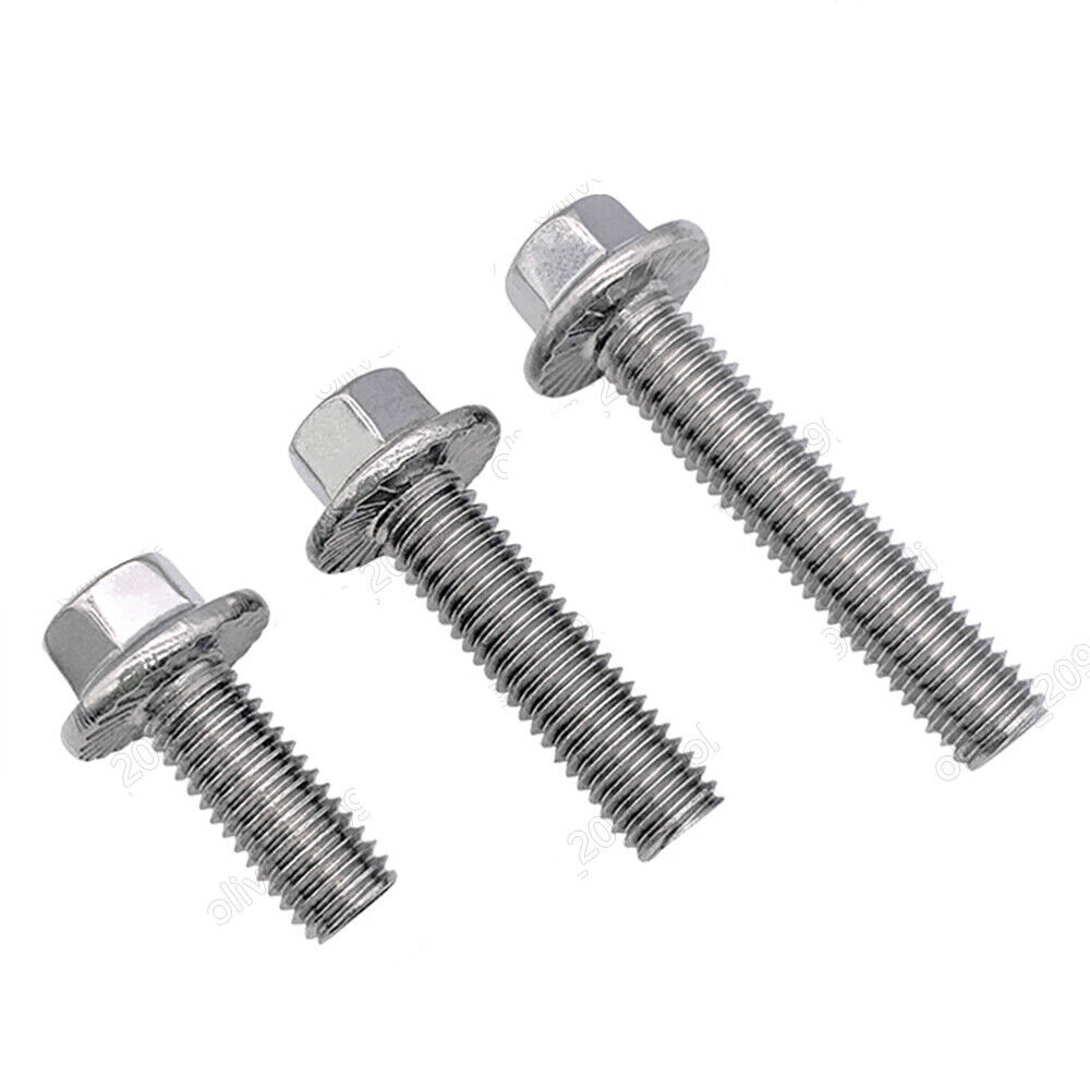 M5 M6 M8 M10 M12 304 Stainless Steel Hexagon Flange Bolts Hex Flange Head Screws