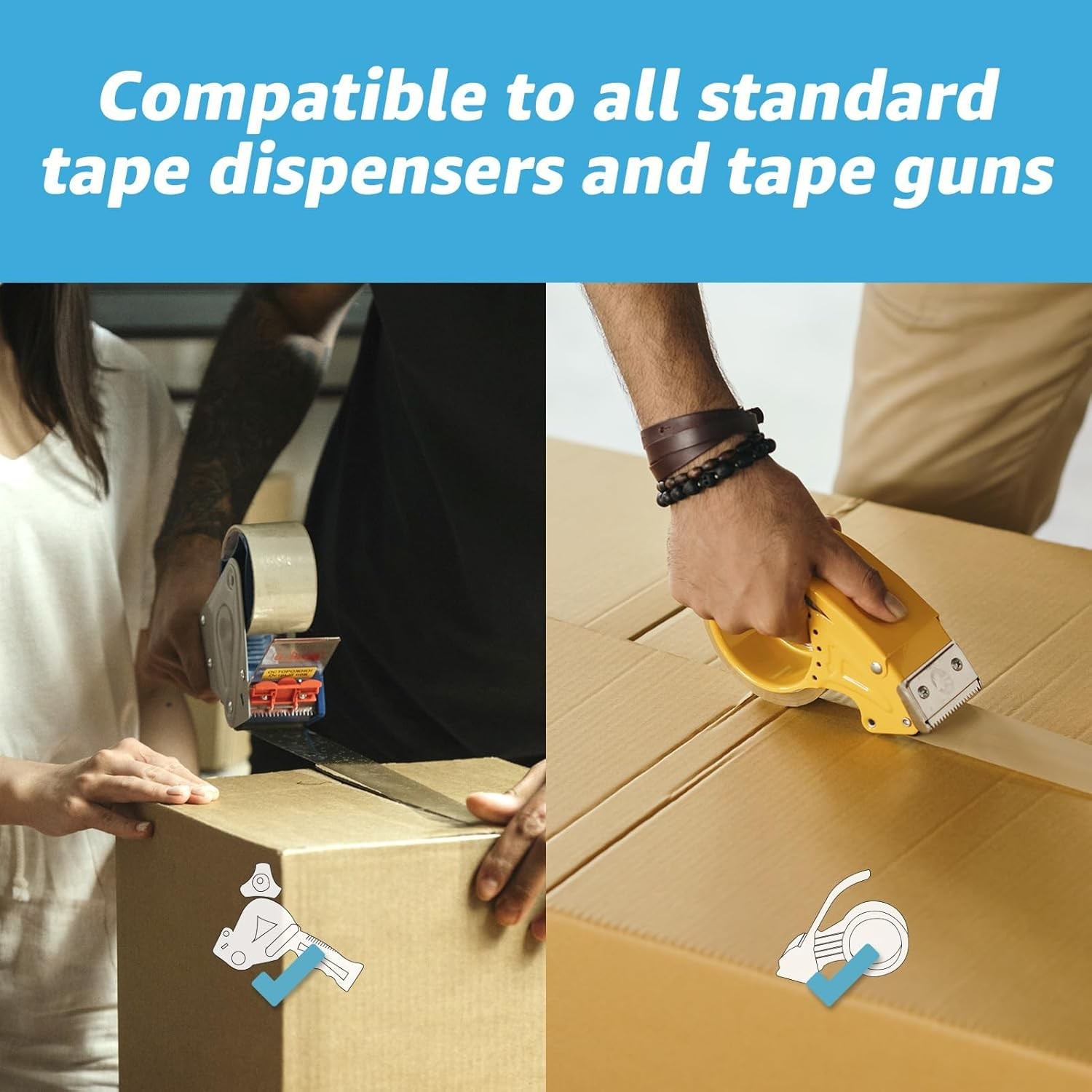 «6 Rolls Heavy Duty Carton Sealing Tape, Clear Packing Tape, 1.88» x 55 Yds, 2 M