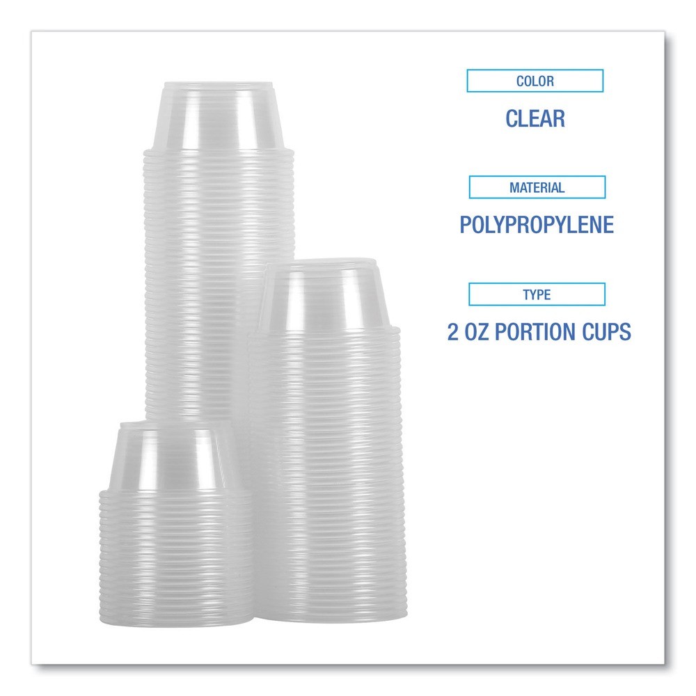 Boardwalk PRTN2TS 2 oz. PP Souffle/Portion Cups – CLR (2500/Carton) New
