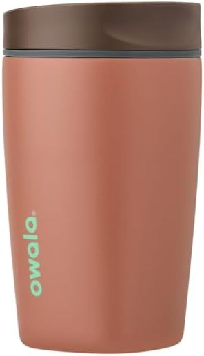 Owala SmoothSip Slider Insulated Stainless Steel Coffee 12 Ounces, Cozy Cocoa