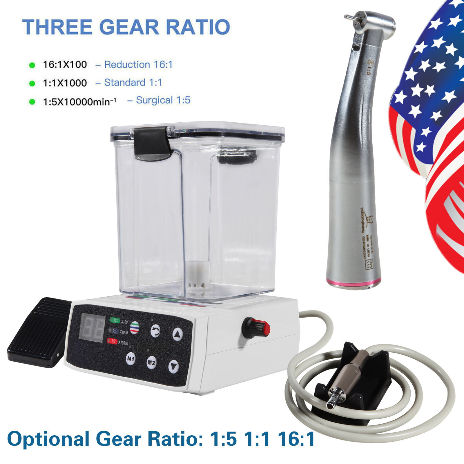 Dental Electric Motor 1:5 High Speed Handpiece Contra Angle