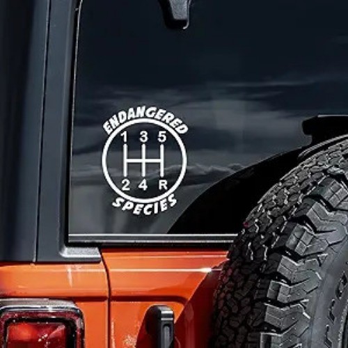 White Manual Decal Vinyl Sticker for Car, Truck, Wall, or Laptop | 4″ x 5.5″