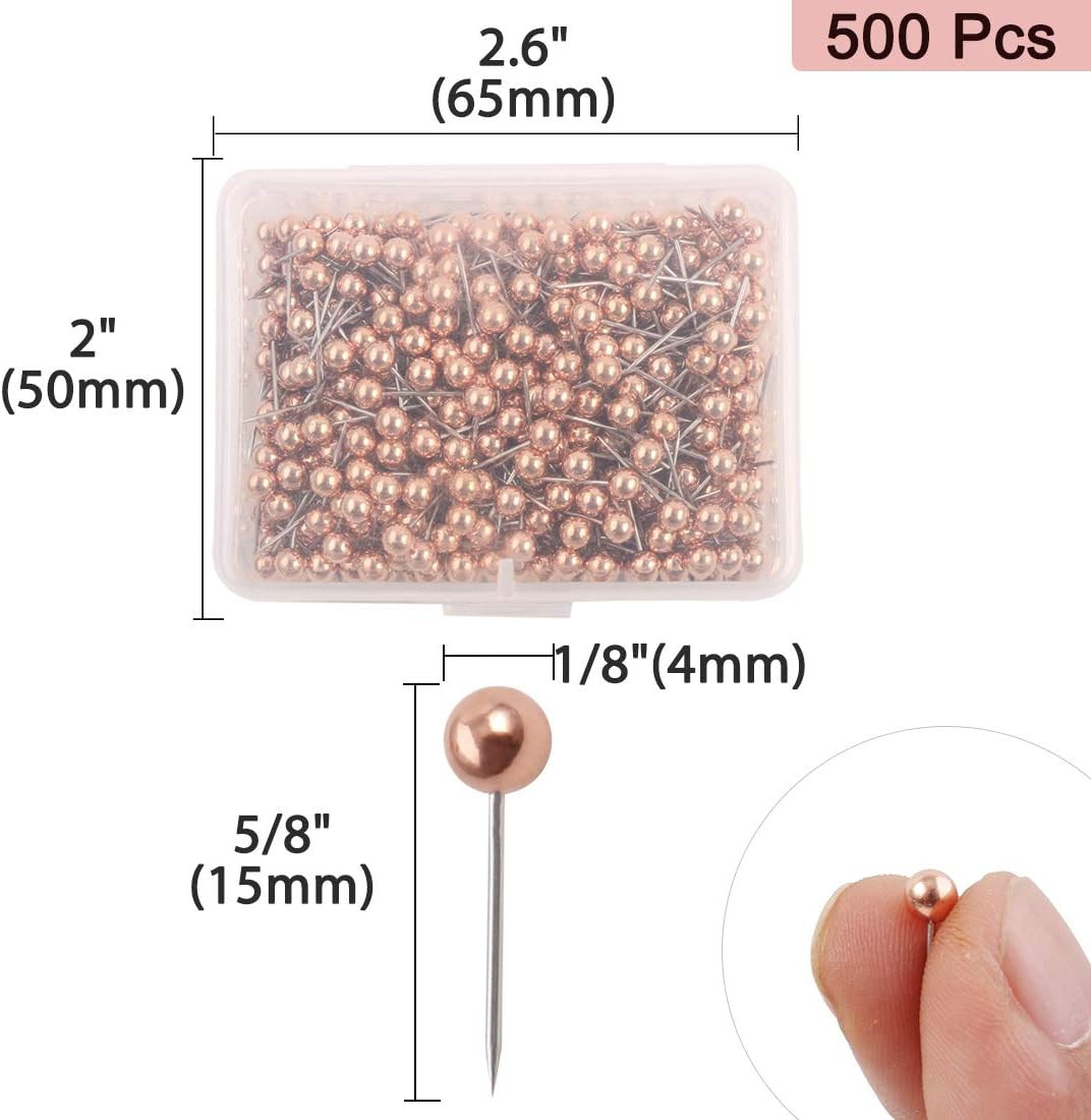 500Pcs 1/8 Inch Map Push Pins Thumb Tacks round Head Tacks Cork Boards Picture H