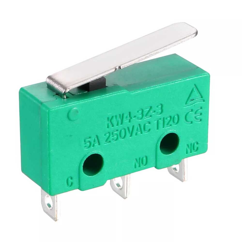 10pcs KW4-3Z-3 Micro Switch SPDT NO NC 3 Terminals Short Straight Lever Green