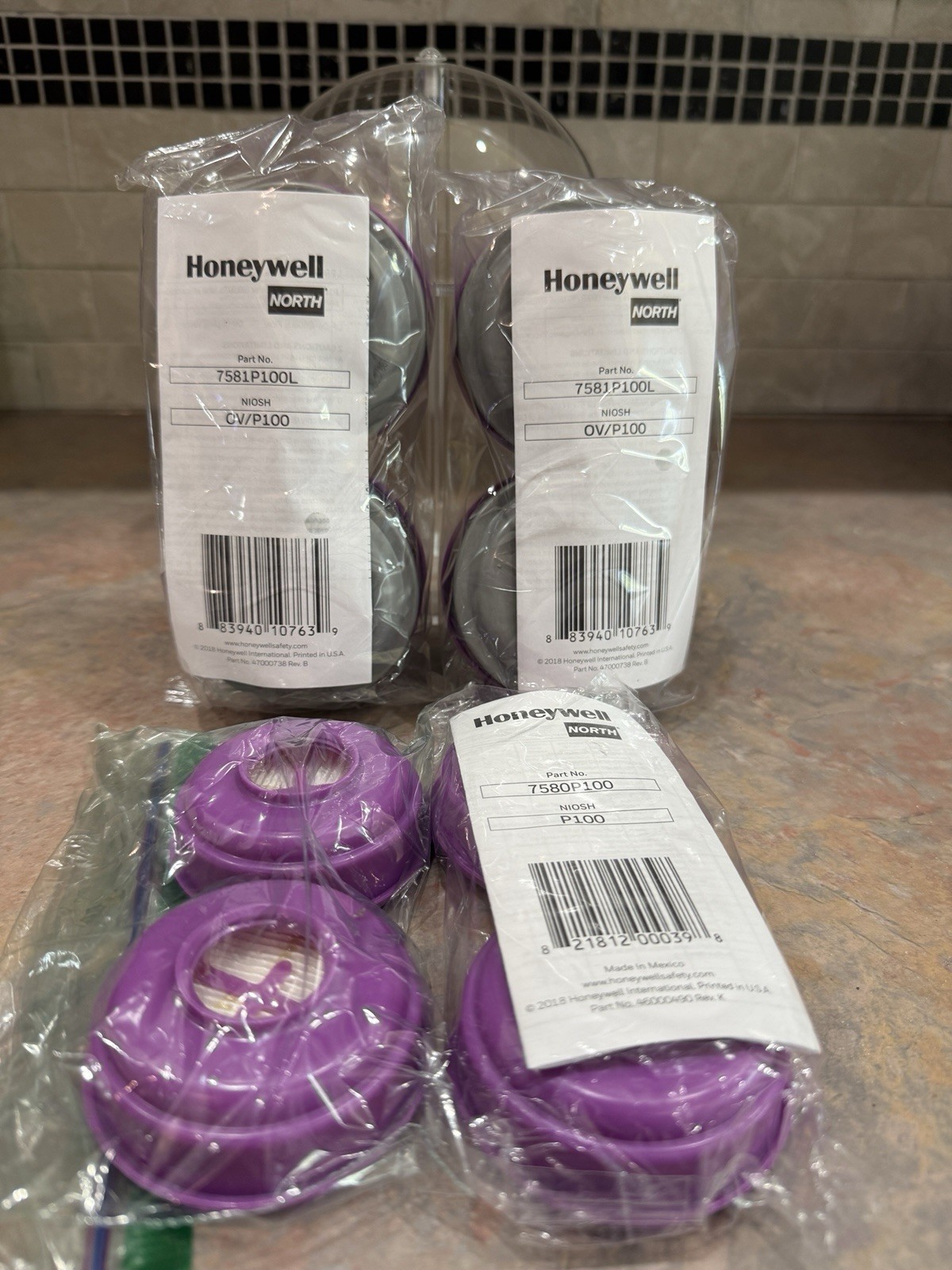 Honeywell North 7580P100 & 7581P100L P100 OV/P100 Filter Bundle New