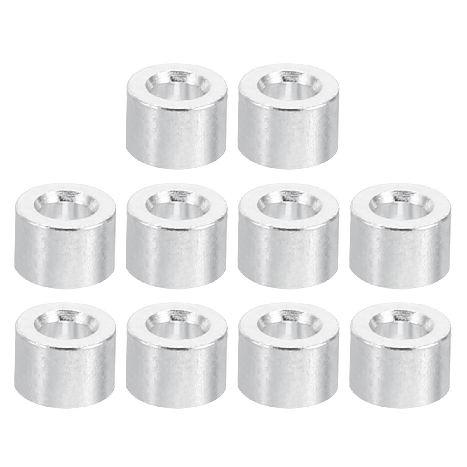 M2 Aluminum Spacers 10 Pcs 2.1mm ID x 4mm OD x 3mm L Standoff Round for M2