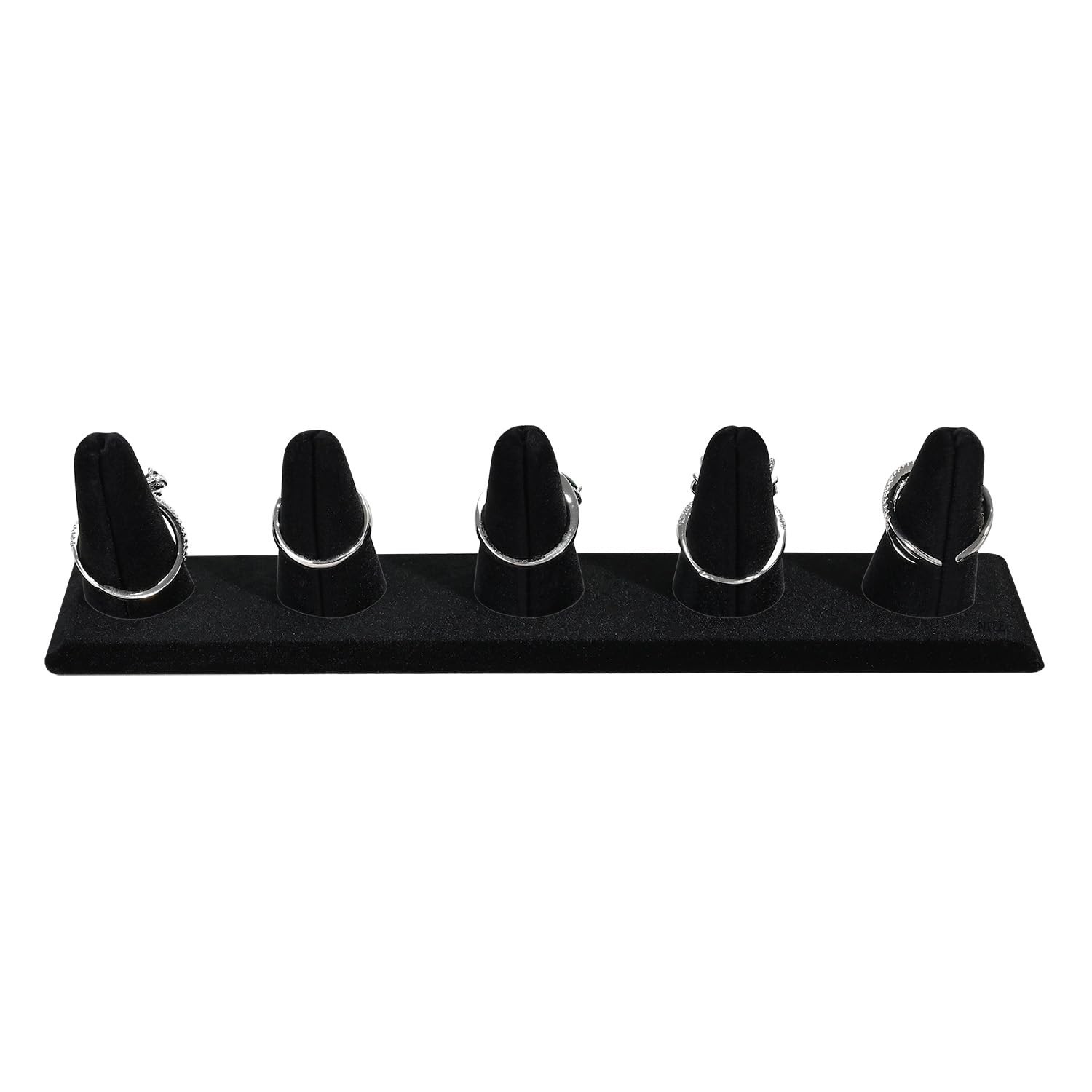 MOOCA 2 Pcs Set Ring Organizer for 8″W x 2 1/8″D x 2 1/2″H, 1) Black Velvet