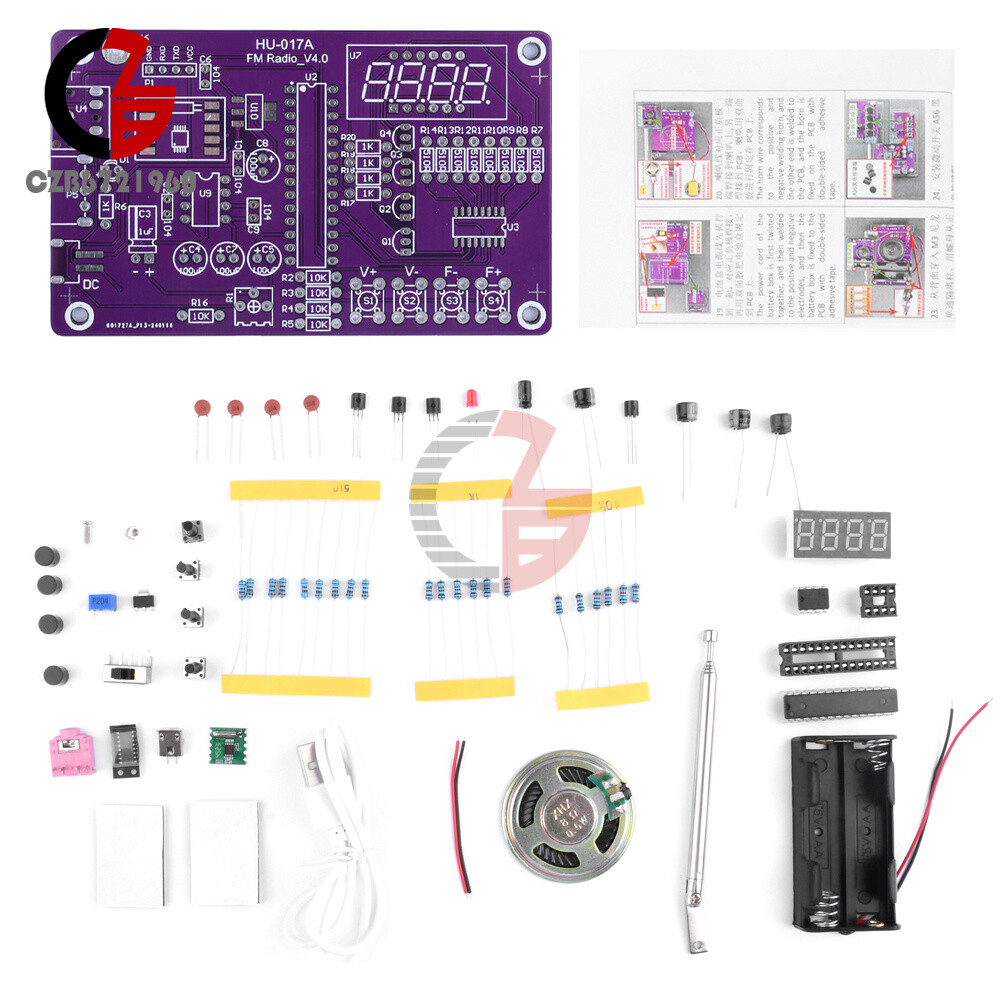 DIY FM Radio Electronic Kit 87-108MHz Digital RDA5807S Module Soldering Project