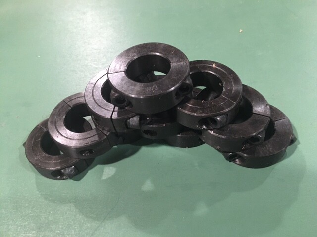 7/8” DOUBLE SPLIT Black Steel NEW (Open Box) CLAMPING SHAFT COLLARS 10 ea