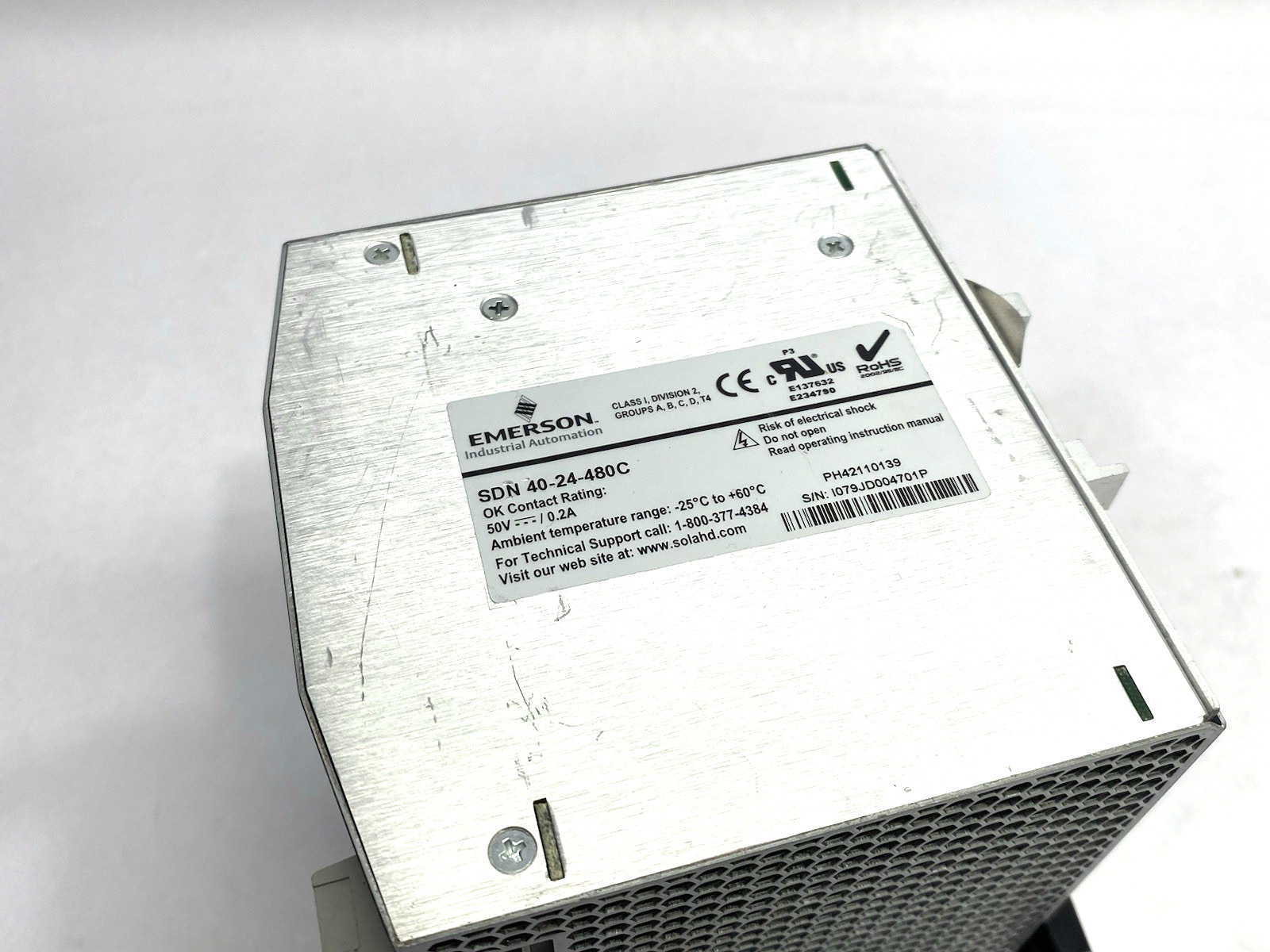 Emerson SOLA SDN 40-24-480C Power Supply DIN Rail Mount
