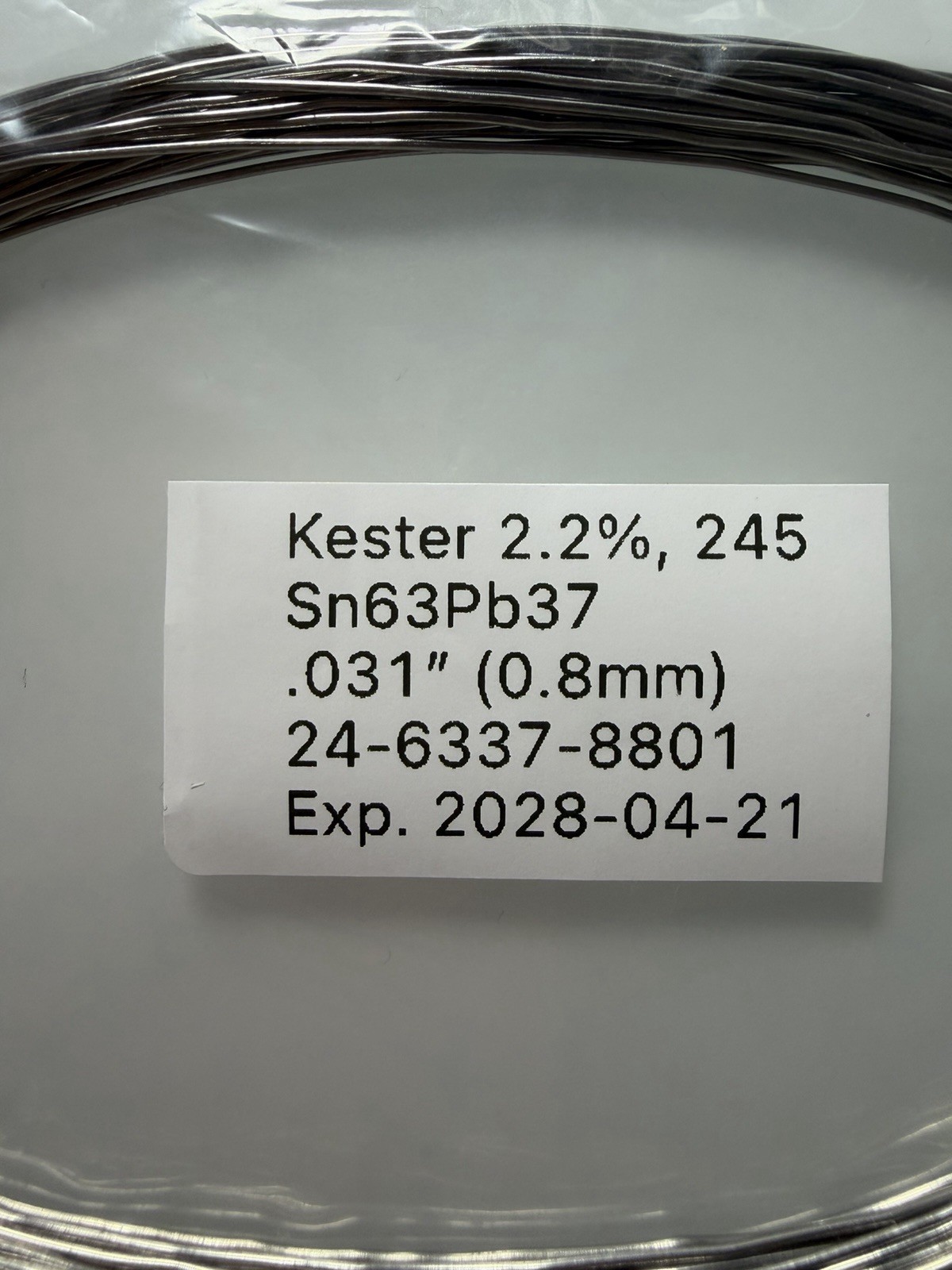Kester No Clean 245 Core Solder .031″ 63/37 Eutectic 50/245 24-6337-8801 30ft